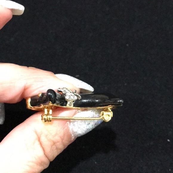 Vintage Black Enamel Scottie Brooch - Picture 3 of 6
